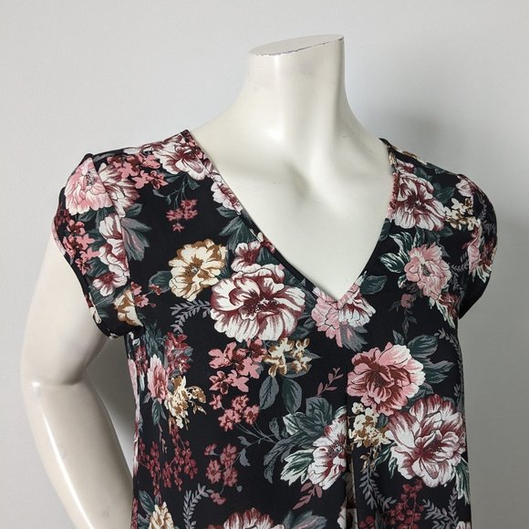 Halogen - Floral Short Sleeve Blouse - Size S - Picture 2 of 6